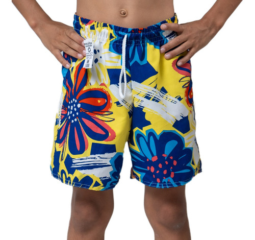 Kit Com 05 Bermudas Infantil Masculina Praia Surf Juvenil Tactel - Atacado