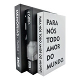 Conjunto Livro Fake Caixa Decorativa Design Sala Moderno