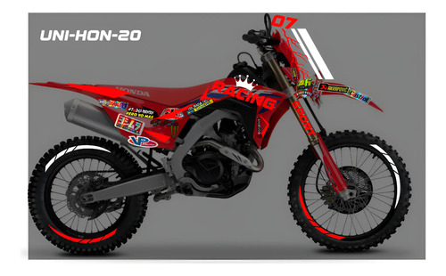 Kit Calcomanias Vinil Reflejante Honda Crf450x