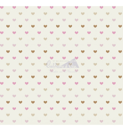 Tricoline Estampado Corações Amor 100% Algodão 50cm X 1,50mt