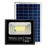 Refletor Holofote Ultra Led Solar 100w + Controle + Placa