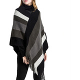 Capa Poncho Tejido Dama Mujer Cuello En V