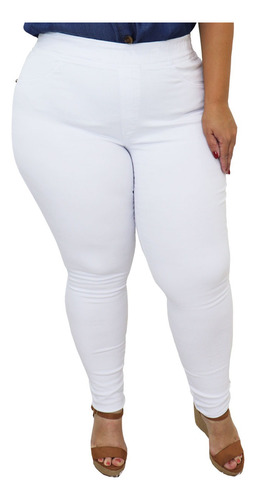 Calca Jeans Feminina Plus Size Cintura Alta Com Lycra Strech