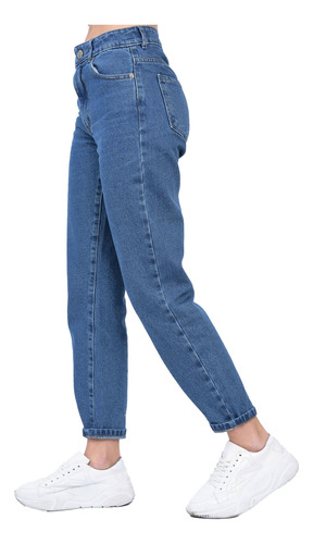 Jean Mujer Rigido Slouchy Mom Fit Tiro Alto Clasico