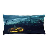 Lunarable Halloween Throw Pillow Cojín, Calabaza De Hallowee