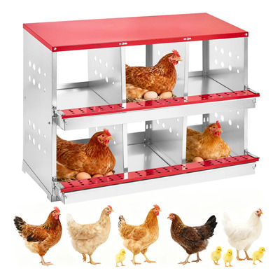 6 Caja Nidificación Gallinas Metal Vent Percha Pato Coop | Meses sin interés