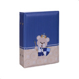 Álbum 160 Fotos 15x21 Urso Escudo Azul Bebê Infantil Mensal