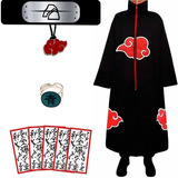 Manto Akatsuki Cosplay + Bandana Colar Deidara Anime Naruto