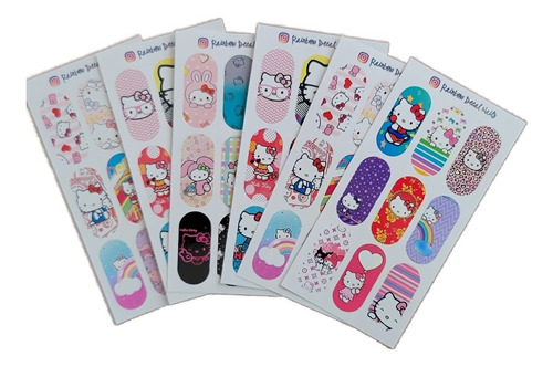 Sticker Nails Tatto Uñas Hello Kitty 6 Planillas Full Nail