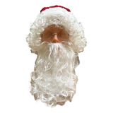 Accesorio Peluca Barba Y Lentes Disfraz Santa Claus Adulto