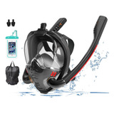 Máscara Snorkel Buceo 180º Rango De Visión Doble Tubo