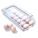 Organizador De Huevos Deslizante Para Nevera Con Tapa