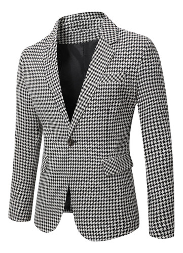 Traje Tipo Blazer Casual Con Botones Estampados Para Hombre