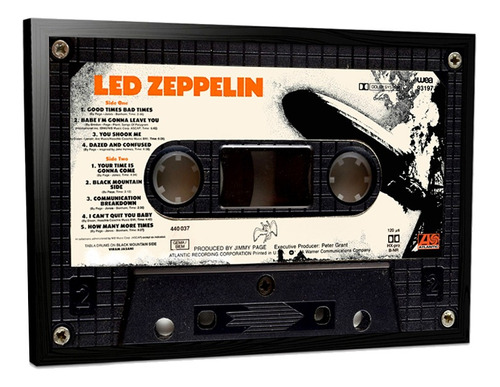 Cuadro Led Zeppelin Cassette Vintage Retro Poster 60x40