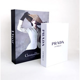 Conj. Livro Caixa Decorativo: Dior G + Prada M 