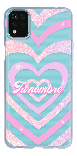 Funda Para LG Para Mujer Corazón Rosa Con Tu Nombre