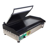 Chapa Lanche Eletrica 220v C Prensa 85x47 Profissional Inox