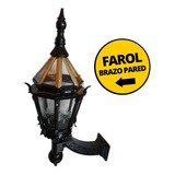 Farol Colonial 8 Caras - Brazo P/ Pared - Fundicion Aluminio