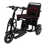 Silla De Ruedas Electrica Scooter Plegable Facil Transporte Color Negro Con Rojo