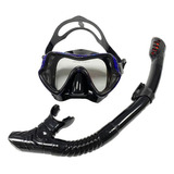 Kit De Buceo Profesional Bla Black Con Máscara Y Tubo