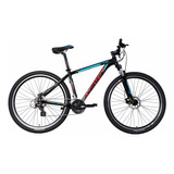 Mountain Bike Venzo Skyline Evo R29 22  21v Frenos De Disco Mecánico Cambios Shimano Tourney Ty700 Y Shimano Tourney Ty300 Color Negro/celeste/rojo  