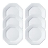 Conjunto De 6 Pratos Rasos Prisma Porcelana Schmidt