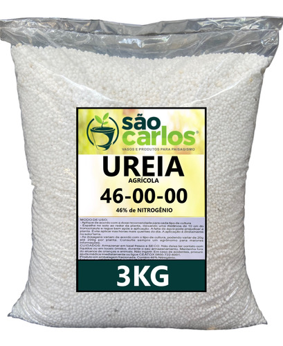 Ureia Adubo Fertilizante Granulado 3kg Plantas Vasos Flores