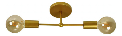 Arandela / Plafon Tubic Retro Vintage Haste Ouro Preto Cor Dourado 110v/220v