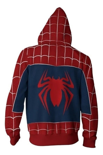 Sudadera Con Capucha Cremallera Ps4 Spiderman 3d Impreso