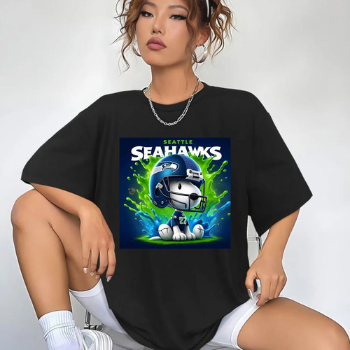 Playera De Mujer, Snoopy Seatle Seahawks, Poliéster