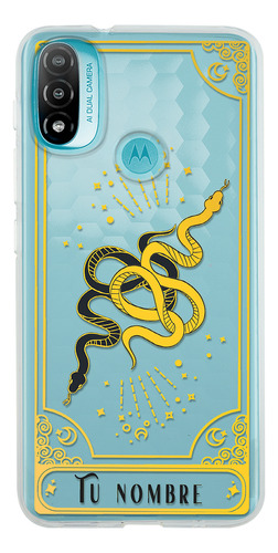 Funda Para Motorola Carta Tarot Serpiente Astral Nombre
