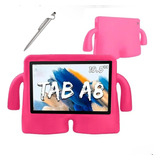 Capa Infantil Para Tab A8 10.5 Sm-x200/x205 + Pelicula Cor Rosa