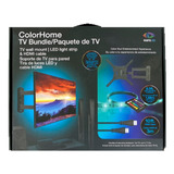 Set Soporte De Pared Para Tv, Tira De Luces Led Y Cable Hdmi Color Multicolor