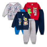 Kit 3 Conjunto Infantil Moletom Masculino Inverno Menino