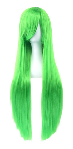 Peluca Verde Neon Kankaleon Cosplay Cabello Liso Largo