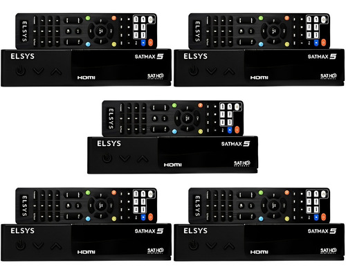 Kit 5 Receptor Digital Full Hd Satmax 5 Banda Etrs70 Elsys