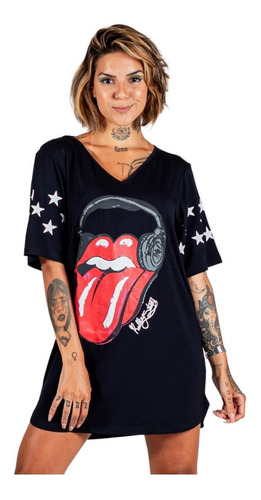 Vestido Star Rolling Stones - Preto