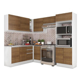 Cozinha Madesa 100% Mdf Acordes De Canto (sem Tampo E Pia) Cor Rustic/branco