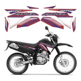 Kit Adesivos Yamaha Lander 250 2009 Azul Vermelho