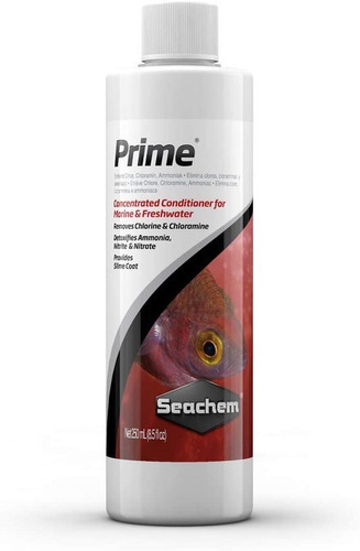 Seachem Prime 250ml Anticloro Aquário O Melhor Trata 10.000l