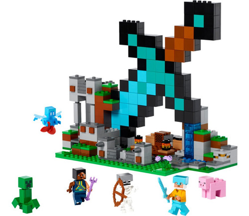 Lego Minecraft 21244 Posto Avançado Da Espada 6 Personagens-