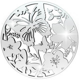 Acrílico Decorativo Espelhado Prata Flores E Borboletas