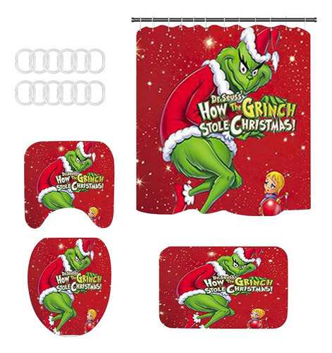 4pcs Grinchs Set De Baño De Navidad Multitud De Motivos