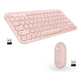 Combo Sin Cables Logitech: Teclado K380 + Mouse M350 Rosado