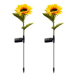 Pack 2 Estacas Girasoles Solares - Luz Cálida