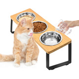 Ftkingder Cuenco Elevado De Agua Para Comida Para Gatos, Ban