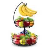 Scnve Fruit Basket - Frutero De 2 Niveles Con Colgador De Pl