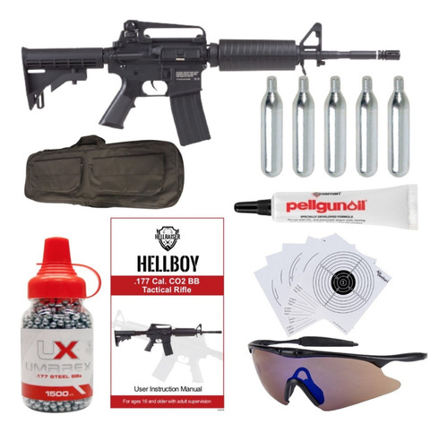 M4 R15 Hellboy Fps 495 Marcadora 4.5mm Bbs Co2 Xchws P