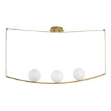 Pendente Jabuticaba Bola Globo Dourado Vidro Branco 161/pe