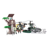 Set Gigante 56 Cm Helicóptero Arenero Bote Figuras 